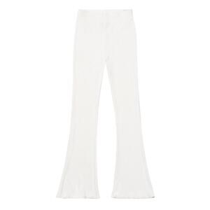 Simon Miller Ivory Saturn Rib-Knit Textured Flare Cuff Legging Pants Large NEW